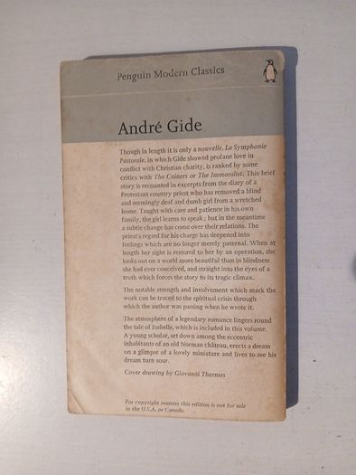 La Symphonie Pastorale and Isabelle by Andre Gide
