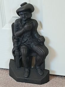 Vintage Pair of Cast Iron Metal Door Stoppers