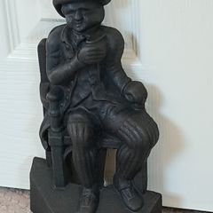 Vintage Pair of Cast Iron Metal Door Stoppers