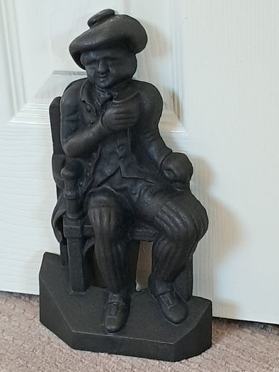 Vintage Pair of Cast Iron Metal Door Stoppers