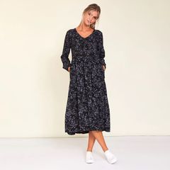 The Casual Company - Sofia Dress - Black Floral - Size 14/16 - Brand New with Tag