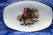 Hunt scene  glass serving platter