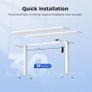 Electric Standing Desk, 2 Memory Buttons, 100x60cm Height Adjustable Desk for smart Pannel, 72-116cm, Sit Stand Desk with 2 Hooks, Home Office Desk, 2 pcs Desktops, White Image 7
