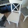 4 white ikea kitchen chairs Image 4