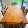 Farmhouse solid oak kitchen table and six chairs Image 8