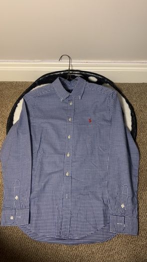 Polo Ralph Lauren Kids  Long Sleeve Striped Shirt Kids 14 16 Blue Stripe