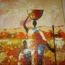 African themed canvas painting Image 4