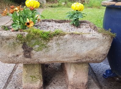 trough, reconstituted stone.