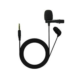 Auxiliary Omnidirectional Lavalier Microphone, Earphone For calls, Video Conferences, And Monitoring, Black, Small