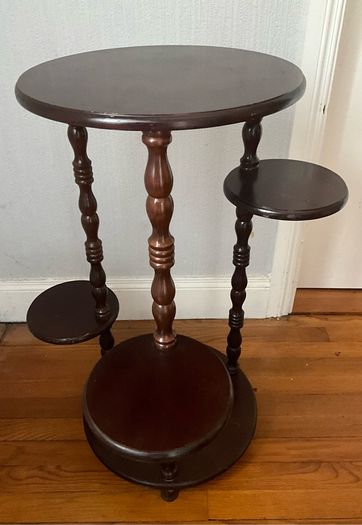 Vintage Mahogany Tiered Plant Stand