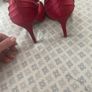 Red satin high heels Image 3