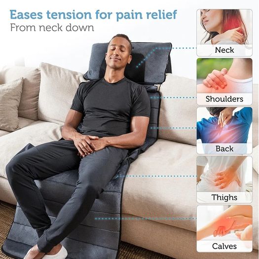Massage Mat with Heat Pad,Full Body Massage Bed with Shiatsu Neck Massage Pillow,10 Vibrating Motors & 4 Heating Pads for Back Relief,Massagers for Neck & Back,Gifts for Women,Men