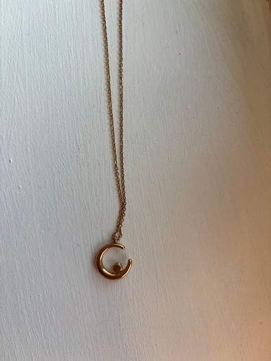 Mettle and Bloom Gold 14k plated Crescent Necklace