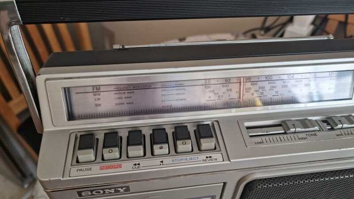From 1979, Sony CFM-33L FM/MW/LW/SW radio cassette recorder, working good, no any problems.