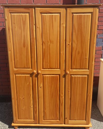 3 door pine wardrobe