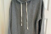 Zara Trafaluc Women's Grey Hoodie with Pearl Detail - Size small