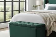 Elegance Storage Ottoman Boucle Upholstery, Modern Bench, Custom Color &amp; Size