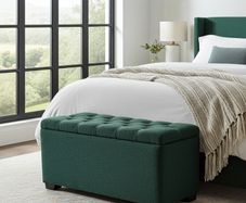 Elegance Storage Ottoman Boucle Upholstery, Modern Bench, Custom Color & Size