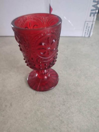 Rare find Red Flue-di-Lis Votive Goblet