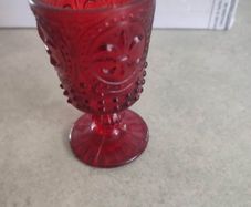 Rare find Red Flue-di-Lis Votive Goblet