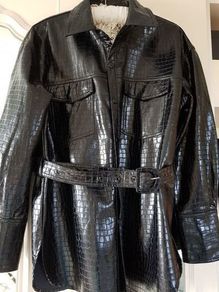 New, Zara Faux Leather Croc Effect Shacket UK M, AV