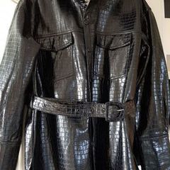 New, Zara Faux Leather Croc Effect Shacket UK M, AV