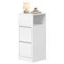 Set of 2 Narrow Bedside Tables with 2 Drawers  White Image 2