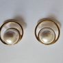 Brabd New Elegant Pearl Hoop Earrings with Gold Tone design Image 7