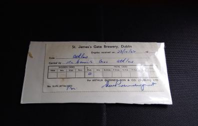 Guinness : St. James's Gate Brewery , Dublin - 1962 , Delivery Docket - Athlone