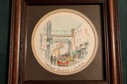 Small vintage John Bellis watercolour painting of Underbank Stockport