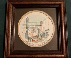 Small vintage John Bellis watercolour painting of Underbank Stockport