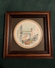 Small vintage John Bellis watercolour painting of Underbank Stockport