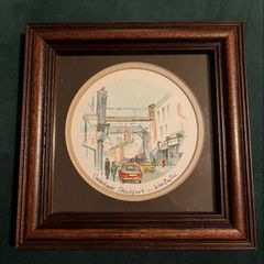 Small vintage John Bellis watercolour painting of Underbank Stockport
