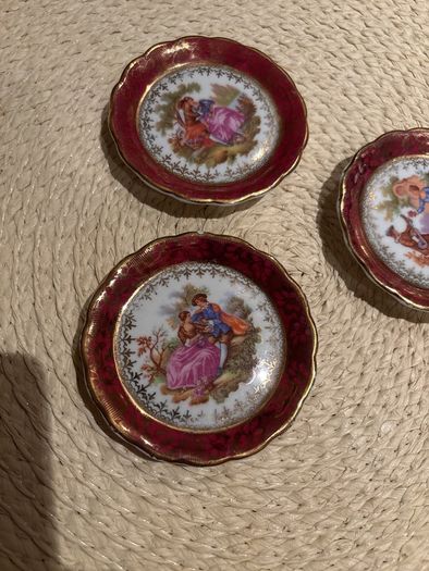 Set of Three CP Limoges French Antique Miniatures Trinket Dishes