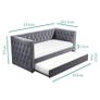 Grey Velvet Day Bed with Trundle Bed Image 5