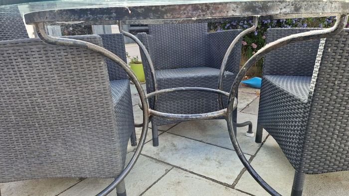 Glass top garden table