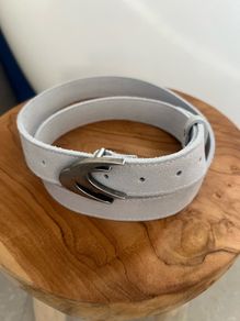 Genuine scuffers suede white grey belt