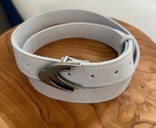 Genuine scuffers suede white grey belt