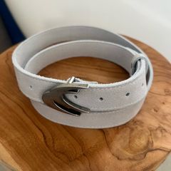 Genuine scuffers suede white grey belt
