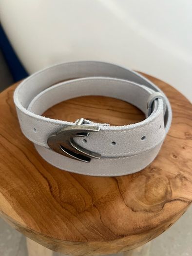 Genuine scuffers suede white grey belt