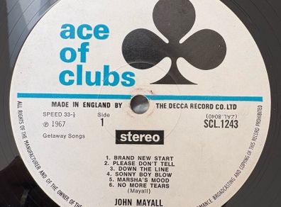 John Mayall - The Blues Alone. 1967 UK first pressing lots of marks in vinyl but plays great. No cover. Absolute bargain.