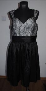 Meng Collection Linette Black lace midi stunning dress Perfect condition size UK16 EU44 Postage included