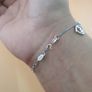 925 Sterling Silver Heart Charm Bracelet with LOVE Pendants Elegant Adjustable Chain Jewelry Image 5