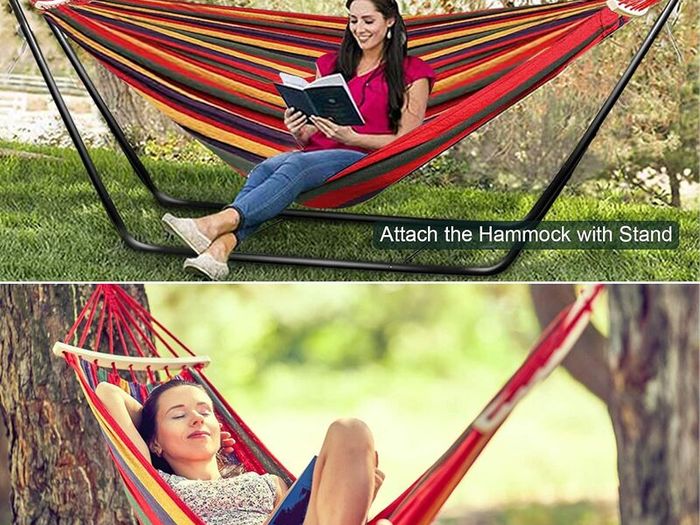 2 Seater Outdoor Hammock Swing Bed Garden Camping