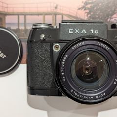 Exa 1C waist-level film camera and 28mm lens