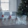 LED Reindeer with Sleigh White Battery Operated Timer Christmas Lighting for Outdoor and Indoor Use Christmas Figure Image 2