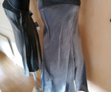 Women's Lingerie Luxury SILVER satin Chemise