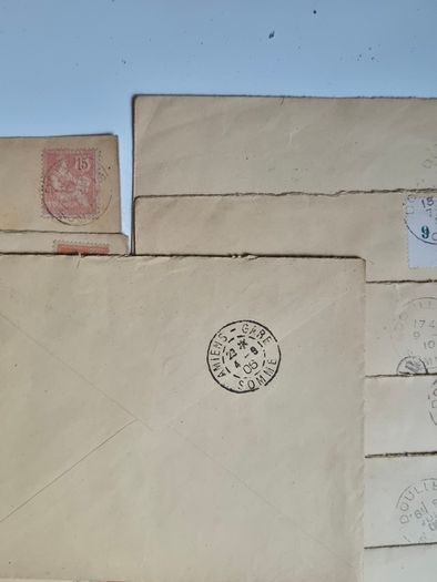 Antique Collection: 10 Vintage French Handwritten Letters Envelopes 1901-1910 Beautiful Calligraphy Paris Hotel History Ephemera Lot