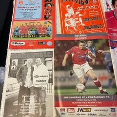 League of Ireland soccer programmes mostly Shelbourne any 5 for 10 euro