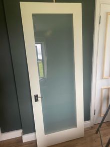 frosted glass door